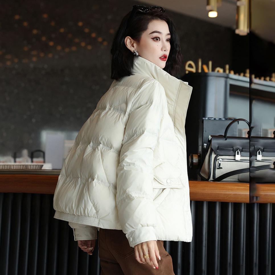 Dámská péřová bunda Krátká zimní dámská péřová bunda Duck Down Fashion Jacket Plus s límečkem