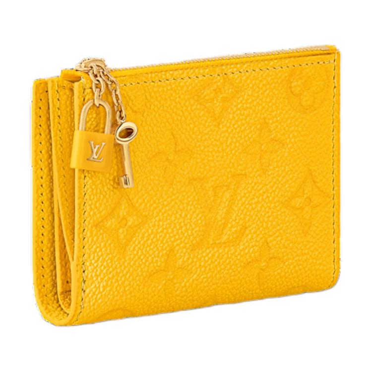 Louis Vuitton Lisa Wallet Monogram Pressed Button Cowhide Women wallet Ginkgo-Yellow M13579