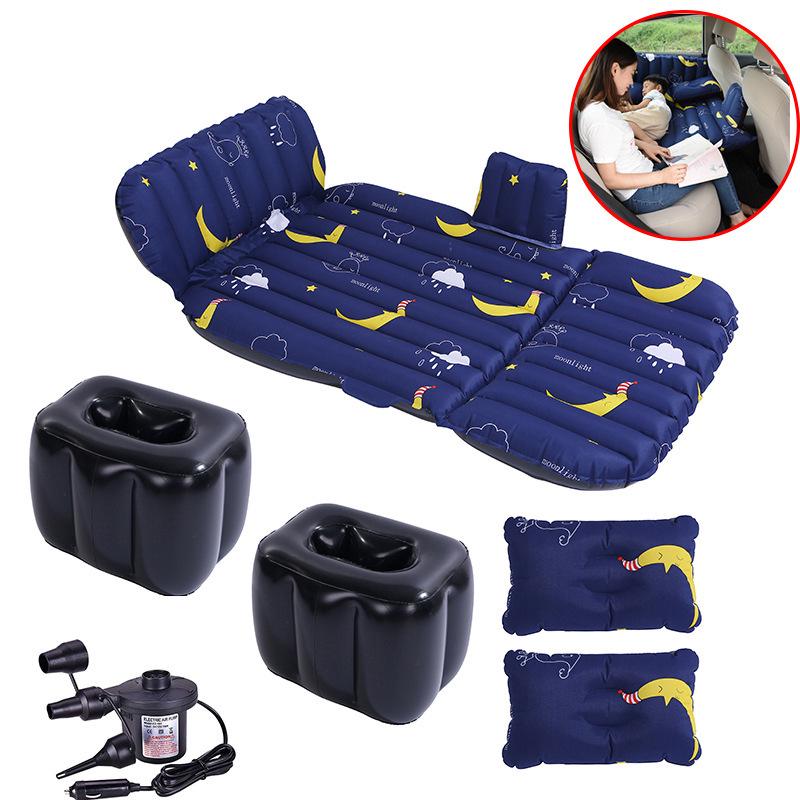 Car Inflatable Bed: 3/7 Split Folding Rear Seat Travel Mattress