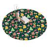 Fitted Christmas Round Tablecloth Holiday Snowflakes Table Cover with Elastic Edge Water-Resistant Christmas Tree Table Cover for Round Tables Dinner