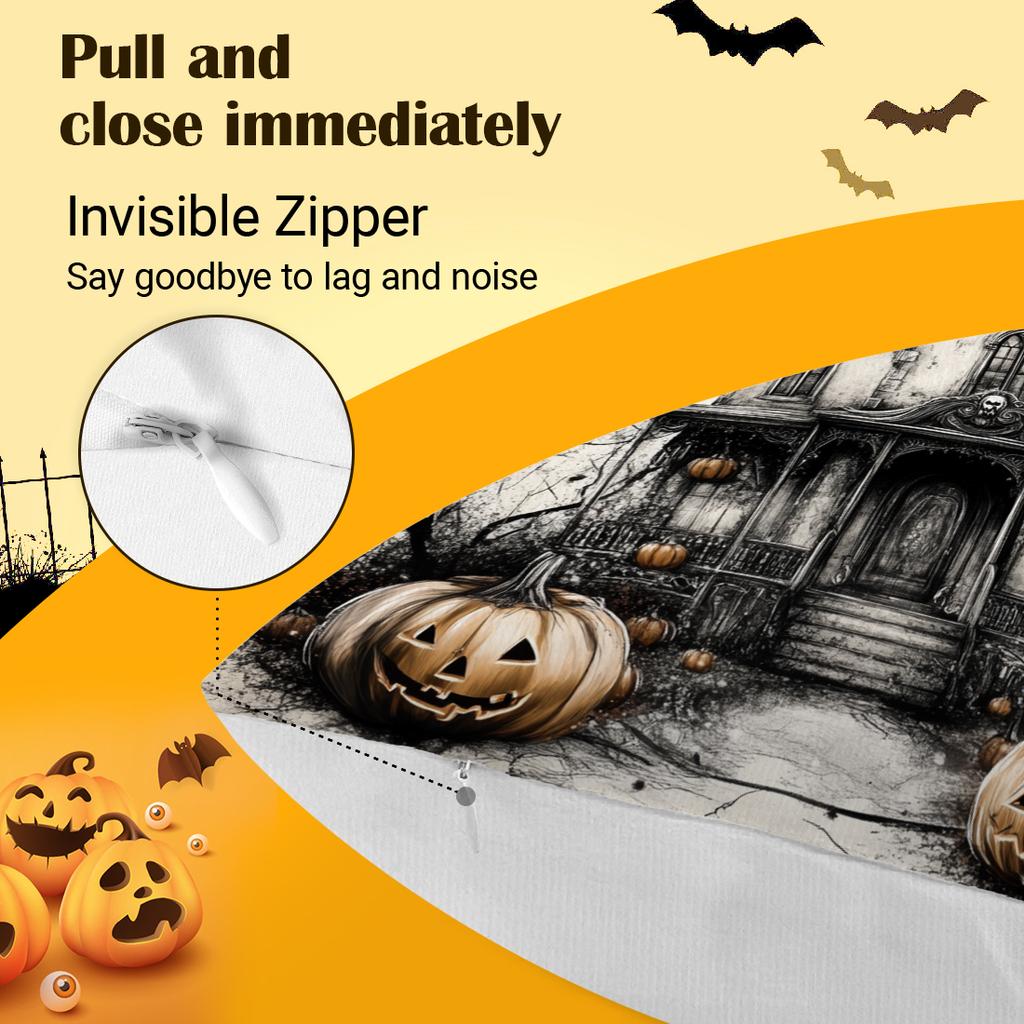 Pumpkin Witch Castle Ghost Pillowcase Printed Polyester 45X45Cm Throw Pillowcover Decorative Sofa Cushion Pillowslip Home Decor