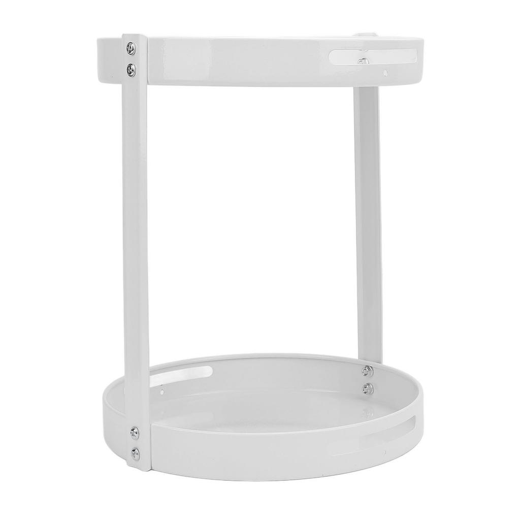 Rotating Spice 2 Tier Carbon Steel Multifunctional Round 360 degrees Turntable Spice Rack for Kitchen Cosmetics