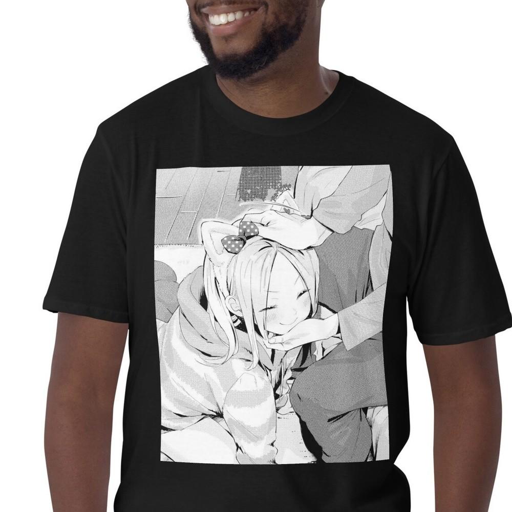 

Милая аниме девушка-кошка, подруга, каваий, унисекс футболка с коротким рукавом 4XL