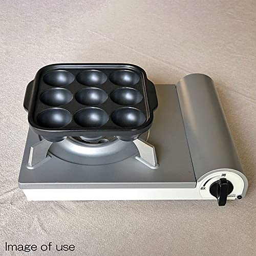 Saji Pottery Banko Ware Takoyaki Pan, Direct Heat Safe, Ceramic, Approx. 19 x 21 cm, Black, Made in Japan, 21-102 Black