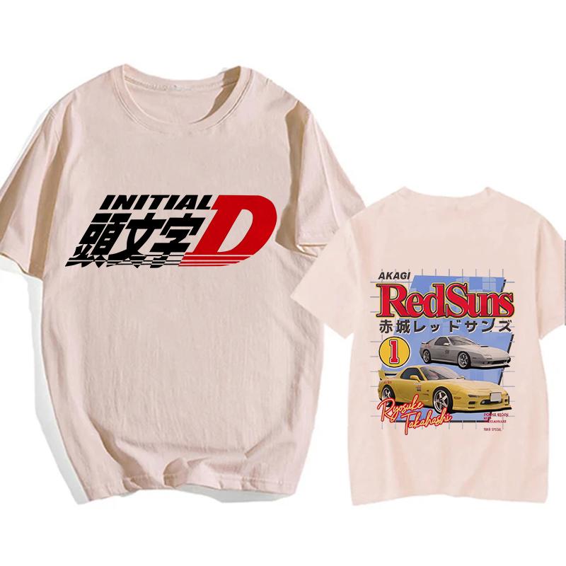 Japonské anime Initial D EU velikost tričko Redsuns kreslené gotické topy AE86 vtipné Harajuku manga tričko pánské grafické tričko mužské
