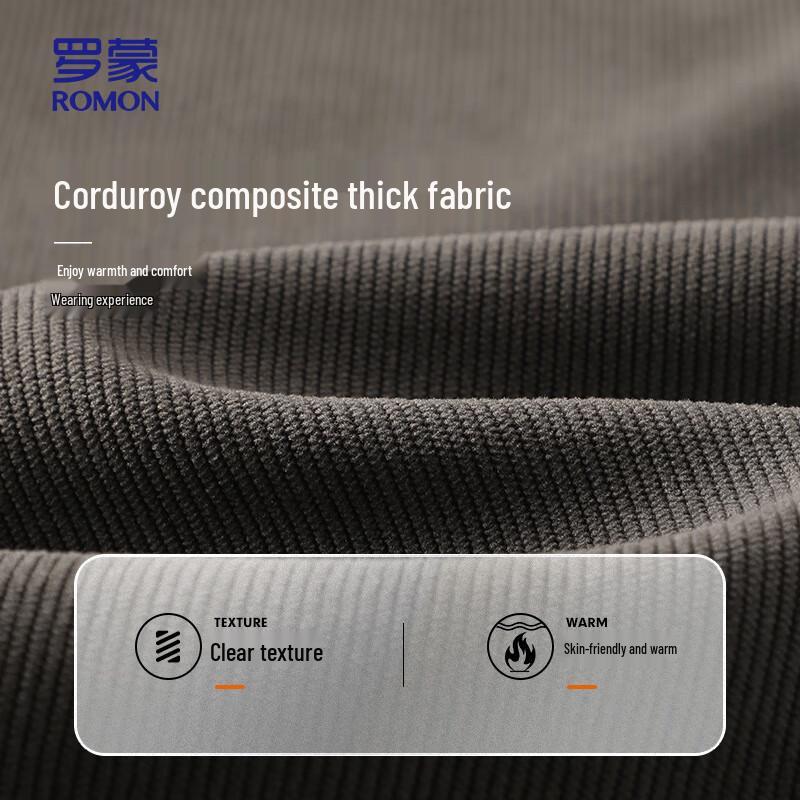 ROMON Men's Corduroy Straight-Leg Drawstring Casual Pants A30