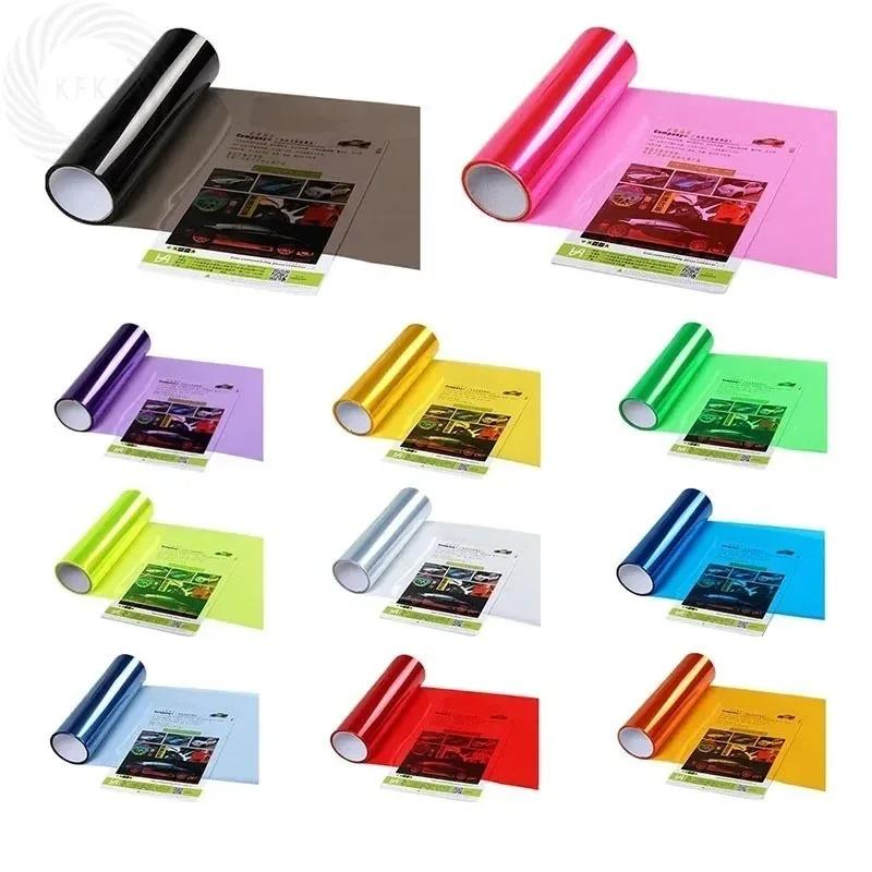 Car Headlight Film Vinyl Self Adhesive Sticker for Car Smoke Fog Light HeadLight Taillight Colored Wrap Films 30x60cm