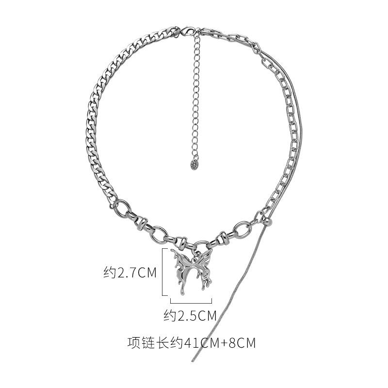 ins style exaggerated simple butterfly sweet cool hot girl temperament hip hop personality retro versatile neck chain necklace