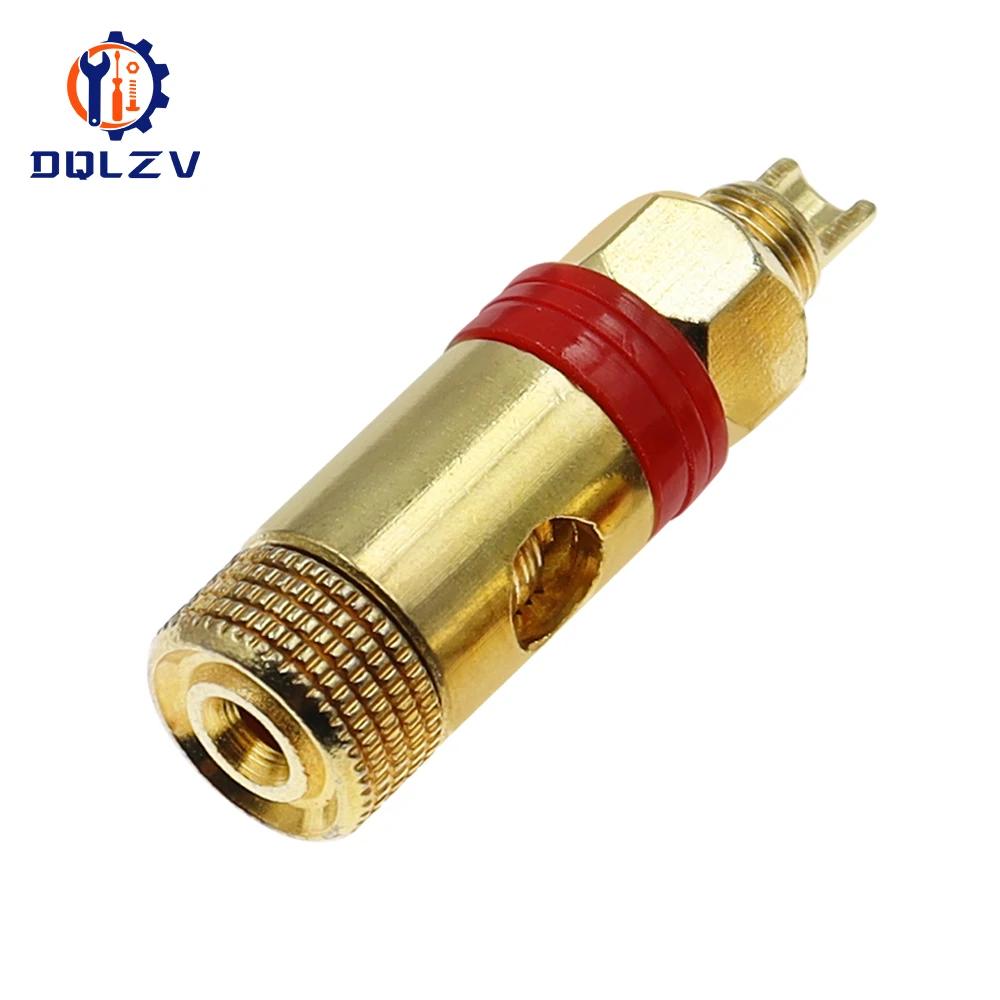 Gold Plated Amplifier Speaker Terminal Binding Post Banana Plug Socket Connector Suitable for 4mm Banana Plugs Connector