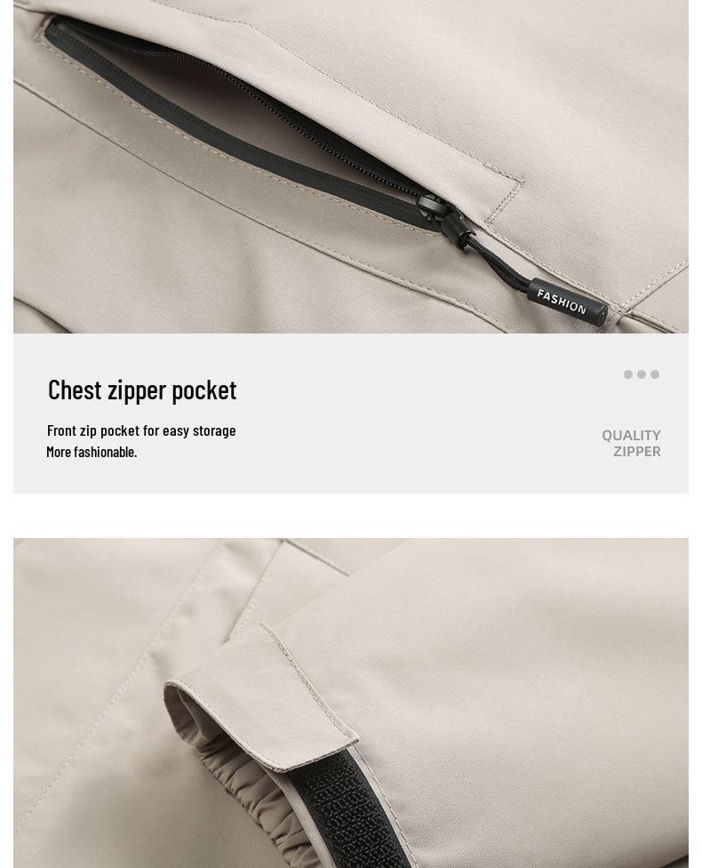 Autumn/Winter Outdoor Cardigan Jacket with Removable Hood – Wear-Resistant Student Team Uniform & Self-Driving Camping Windbreaker