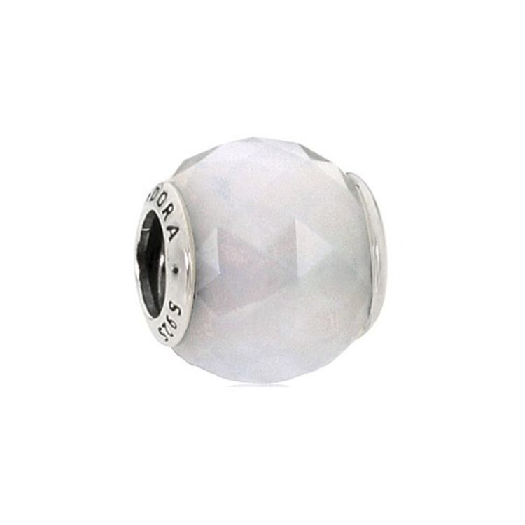 Pandora Small Faceted Glass Bead Unisex Jewelry Milky-White 791722NOW White,F
