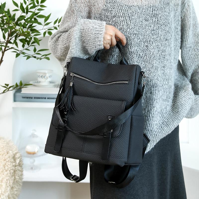 Vintage Large Capacity Backpack Women's Travel Shoulder Bag Handbag Three-purpose Bag