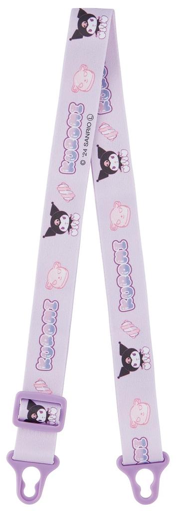 Skater Straw Water Bottle with Shoulder Sanrio Kuromi and Mashu Gummy PDSH8DX One-Push Strap, 780ml,