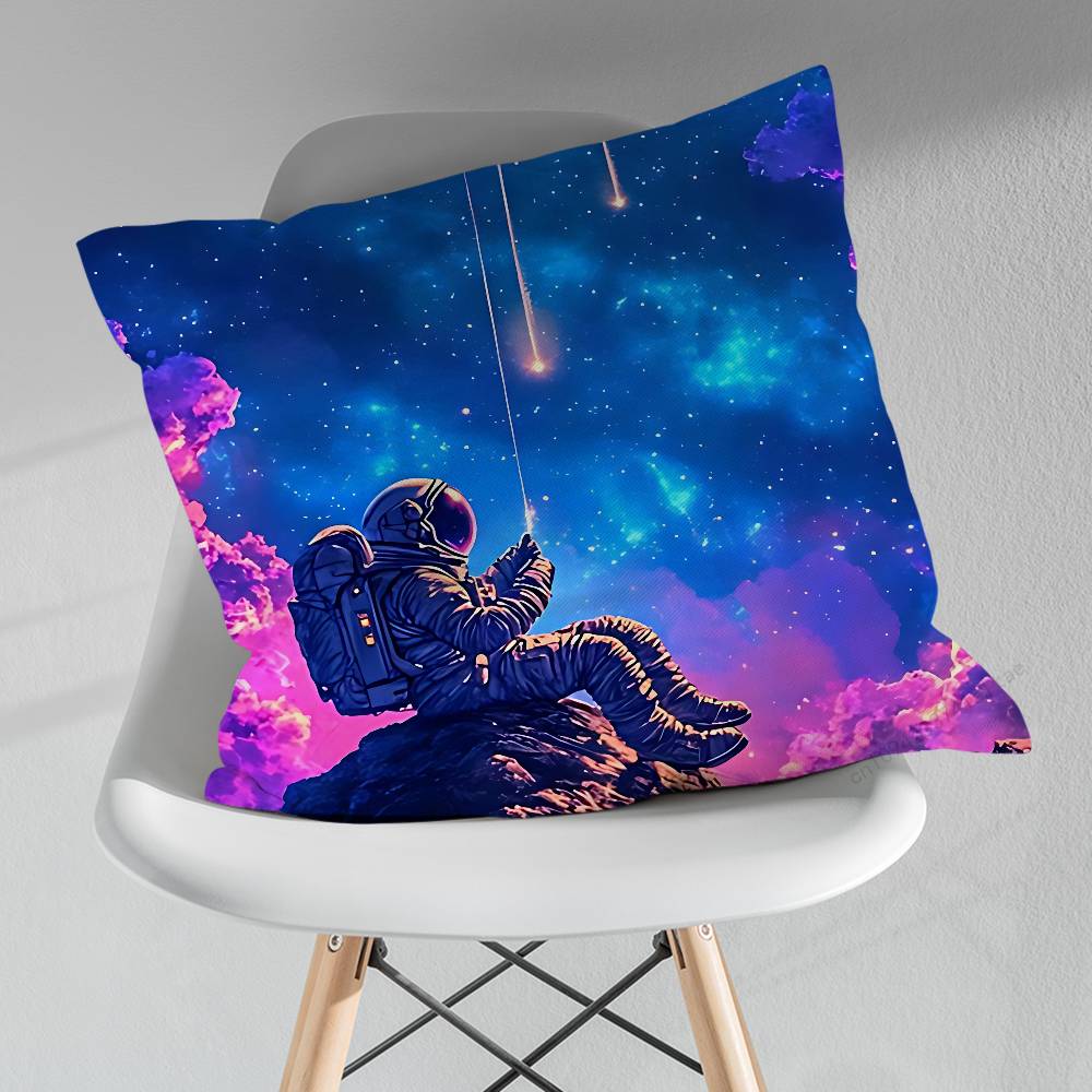 Cool Cartoon Art Astronaut Pillow Case For 30x30cm45x45cm55x55cm For Home Bedroom Decoration And Protector