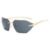Irregular Frameless Metal Feet Vintage Classic Ladies Fashion Sunglasses Suitable for Vacation Beach Accessories