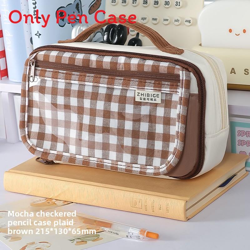 Multi Compartment Fabric Pen Bag With Magnetic Closure For Students And Office Use