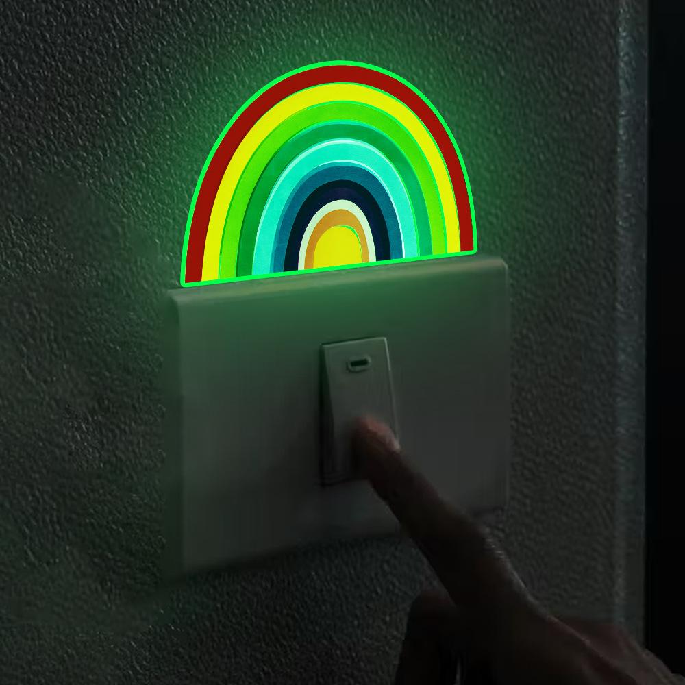 Nightlight Cartoon Rainbow Bedroom and Living Room Wall Switch Decoration Stickers