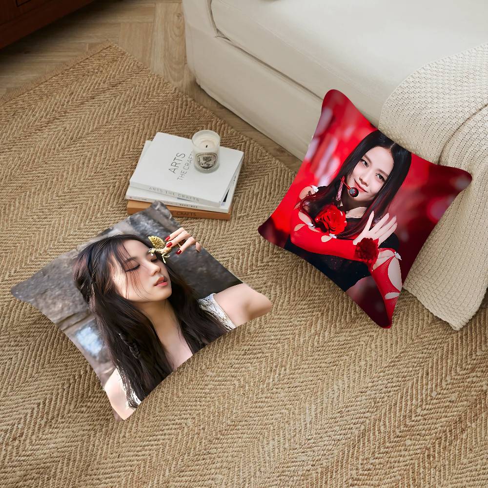 Singer K-Kim-Jisoo Cushion Cover Pillow Cover Decor Pillowcase Printed Cushion Case For Couch
