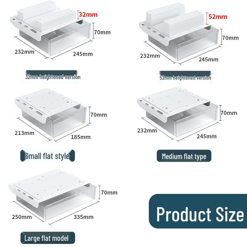 Invisible Under-Desk Storage Drawer for Office Workstation