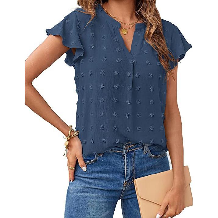 Spring And Summer New Style Daily Casual Fashion Commuting Comfortable Short Sleeved T-Shirt Jacquard Top Vest For Women