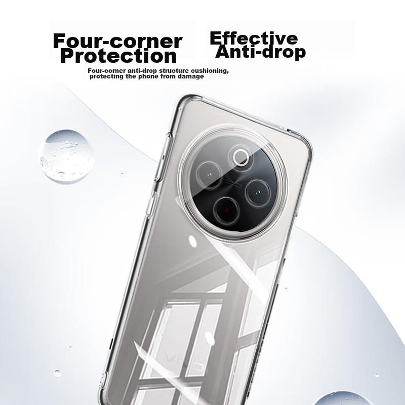 Phone Case for Vivo Y300Pro, for Y300pro+, Full Lens Protection, Simple Skin-Friendly Transparent Soft Case, Fingerprint-Resistant Back Cover
