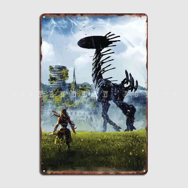 Horizon Zero Dawn Metal Sign Plaques Garage Club Custom Club Home Tin Sign Poster