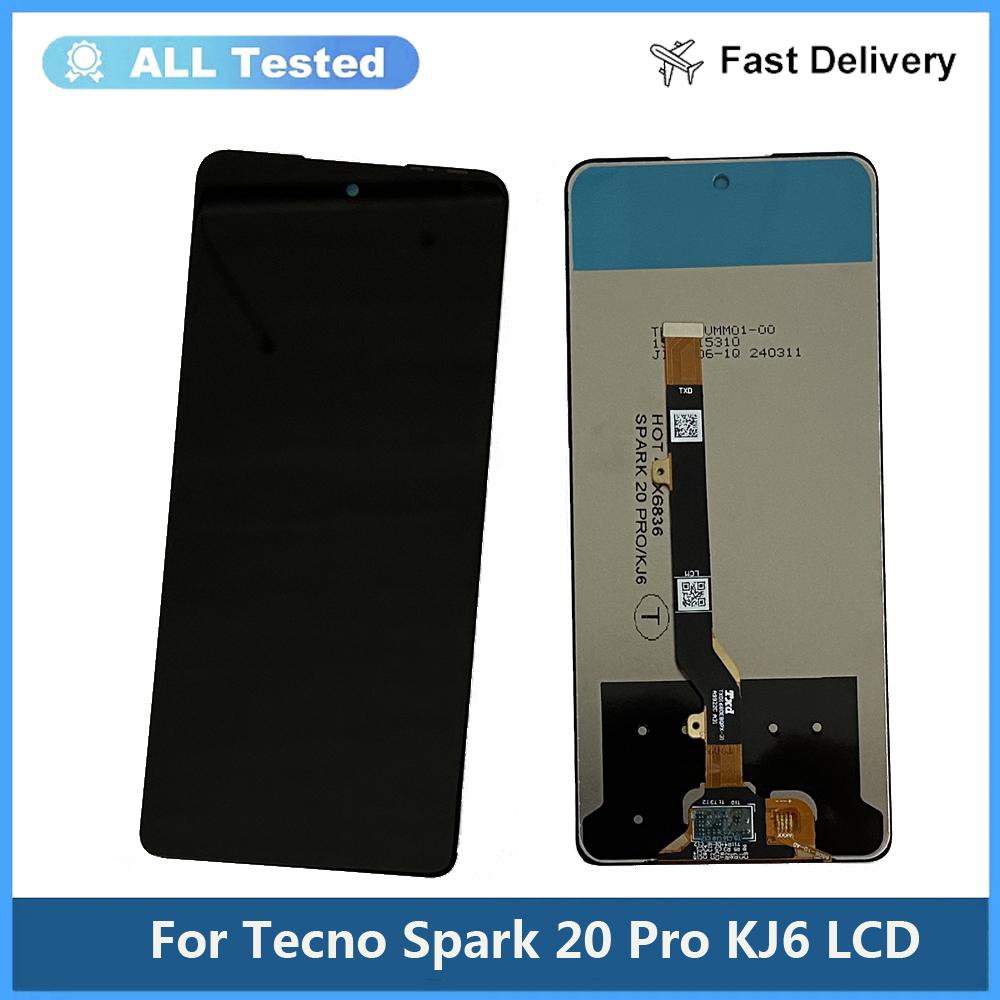LCD Screen and Digitizer Full Assembly For Tecno Spark 20 Pro KJ6