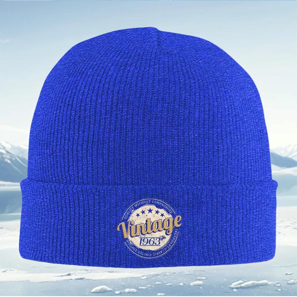 Vintage Design Black Stars Quality Legendary Classic Unisex Women Unisex Knitted Hat Beanie Pullover Cap Winter Thermal Warm Christ