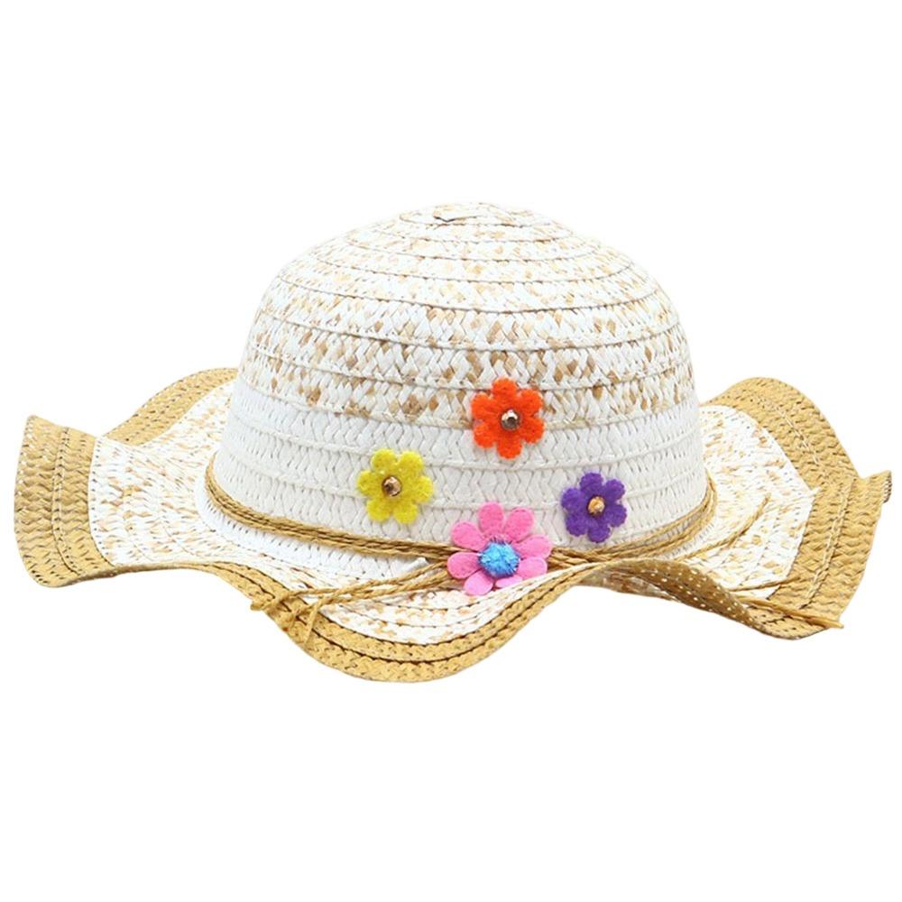 Handmade Straw Hat Wide Brim Bucket Hat Sweet Beach Hat  Summer