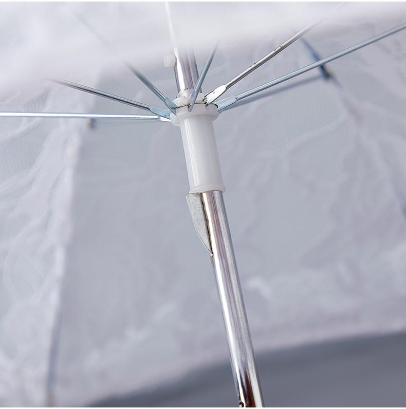 White Lace Rose Parasol for European Weddings, Photography, and Stage Performances