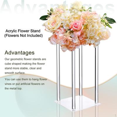 Acryl Blumenständer Säule Geometrisch Transparent Sockel Hohe Vase für Zuhause