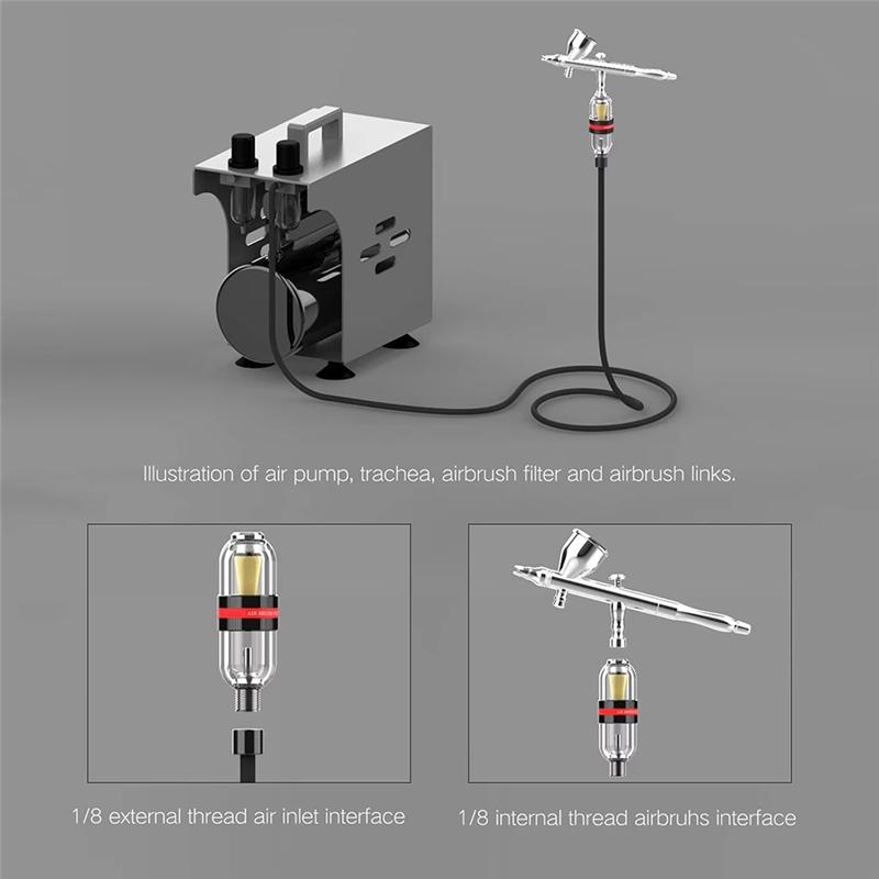 SHGO-Nail Art Filter Airbrush Mini Airbrush Air Filter Water-Trap Filter For Air Compressor G1/8 Connector