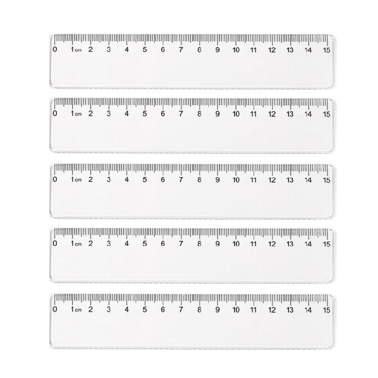 5 Pcs 15cm 20cm Clear Ruler Measuring Ruler Plastic Ruler Straight Ruler Multifunctional Rulers Drawing Tool