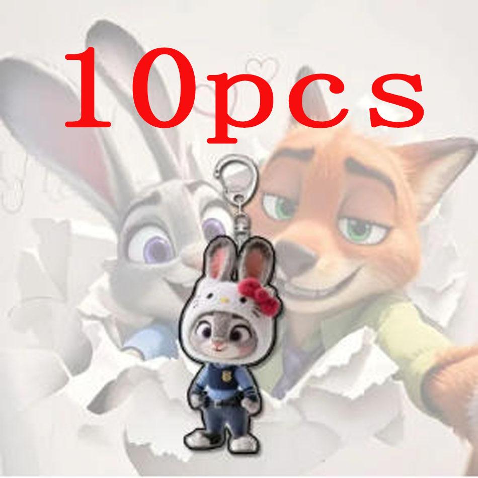 Zootopia * Animation Peripheral Keychain Cartoon Judy Nick Cute Acrylic School Bag Keychain Men And Women Birthday Gifts