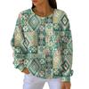 Moda Mujer Casual Degradado Estampado Vintage Jersey Deportivo de Manga Larga