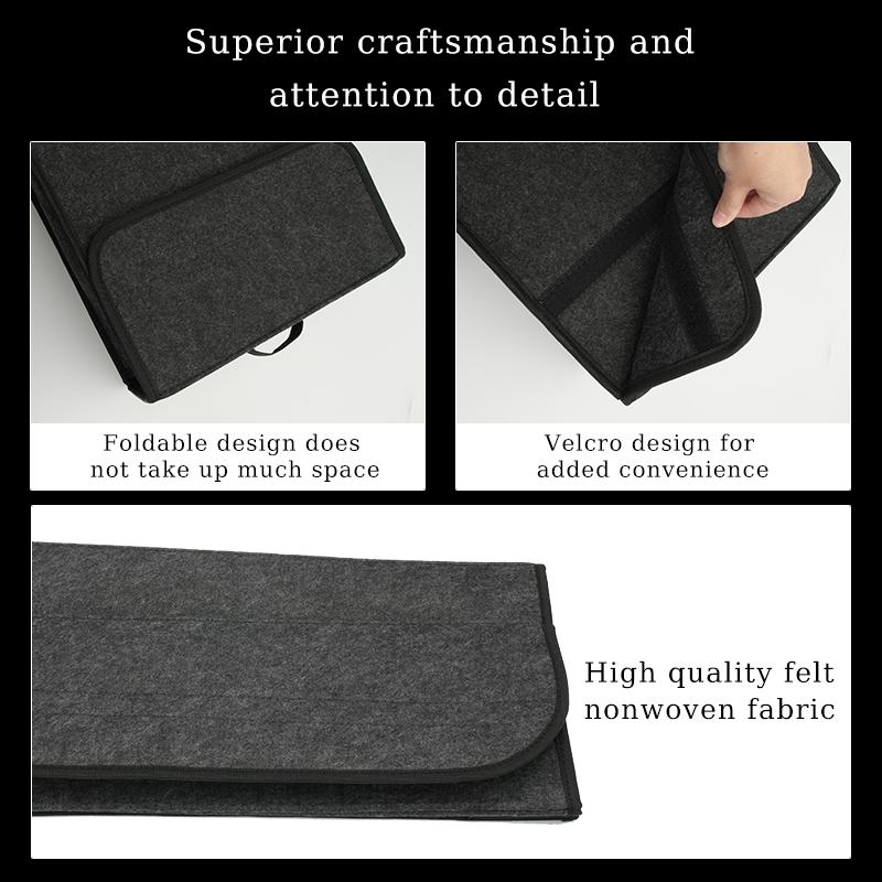 AAABP1 Car Trunk Storage Bag Felt Stowing Box Tools Organizer Accessories For Skoda Octavia Superb Rapid Kodiaq Karoq Fabia Kamiq