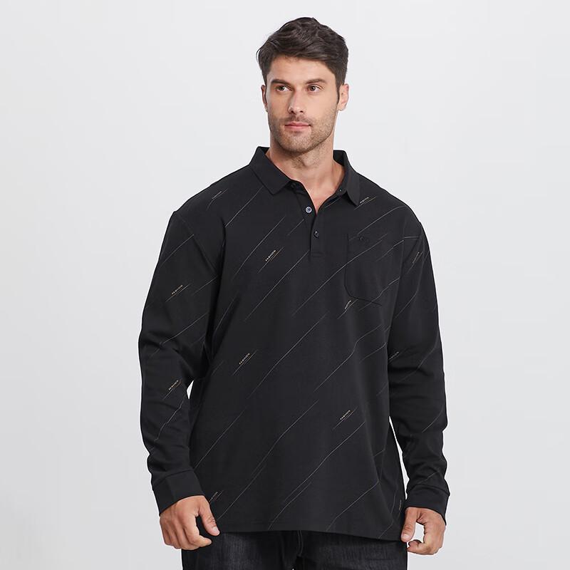 Men's Plus Size Casual Long Sleeve Polo Shirt