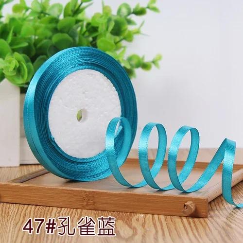 25Yards 6mm Silk Satin Ribbons for Crafts Bow Handmade Gift Wrap Partys Christmas Wedding Decorative Artificial DIY Accessories