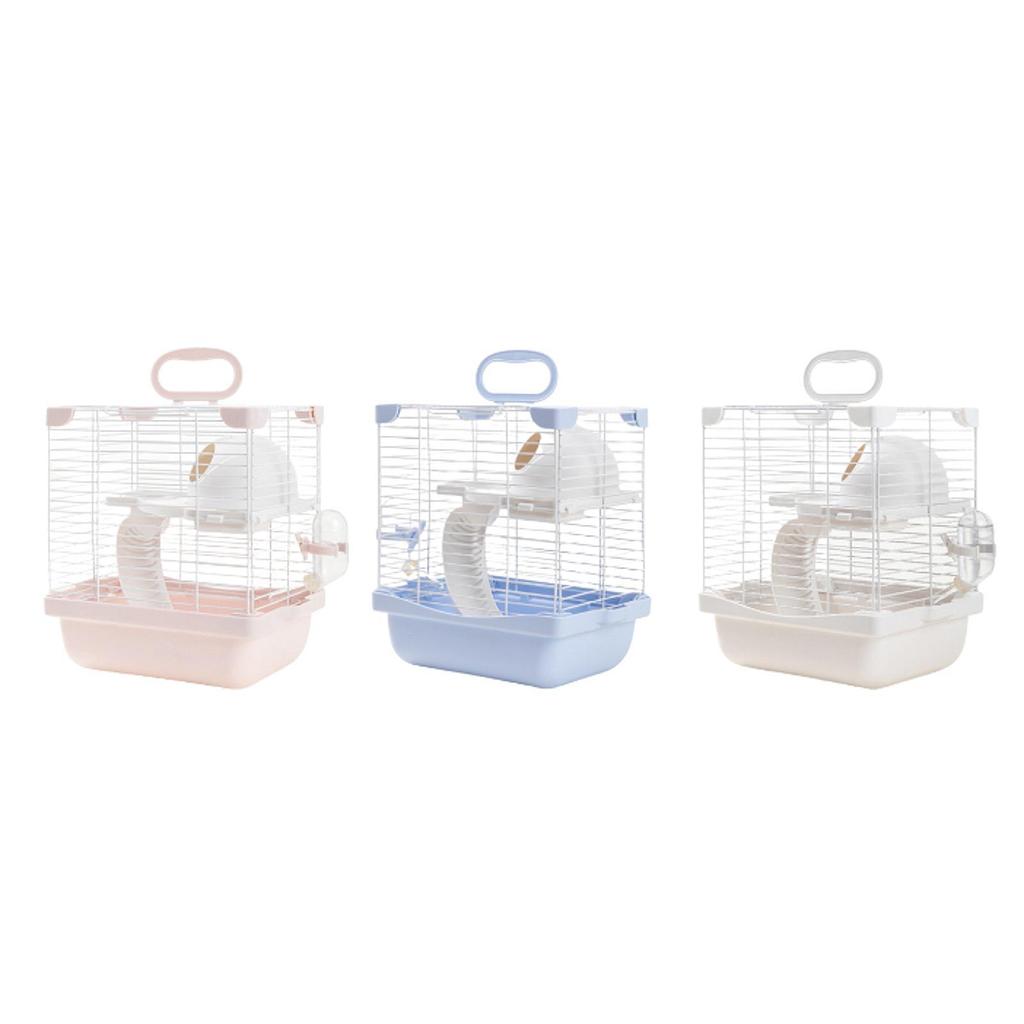 Portable Cage for Mouse Rat with Food Bowl With Water Bottle,2 Layers Hamster Habitats Cage High Chassis Design Multipurpose