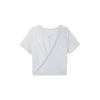 Nike Dri Fit Crop Tops Women's White Crew Neck Moderate DD4921-100
