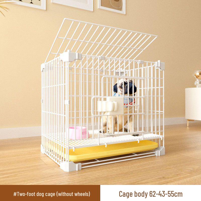 Reinforced Three-Layer Indoor Pet Cage with Toilet for Small Dogs