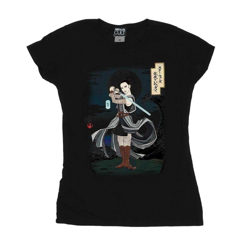 Star Wars Womens/Ladies The Last Jedi Japanese Rey Cotton T-Shirt