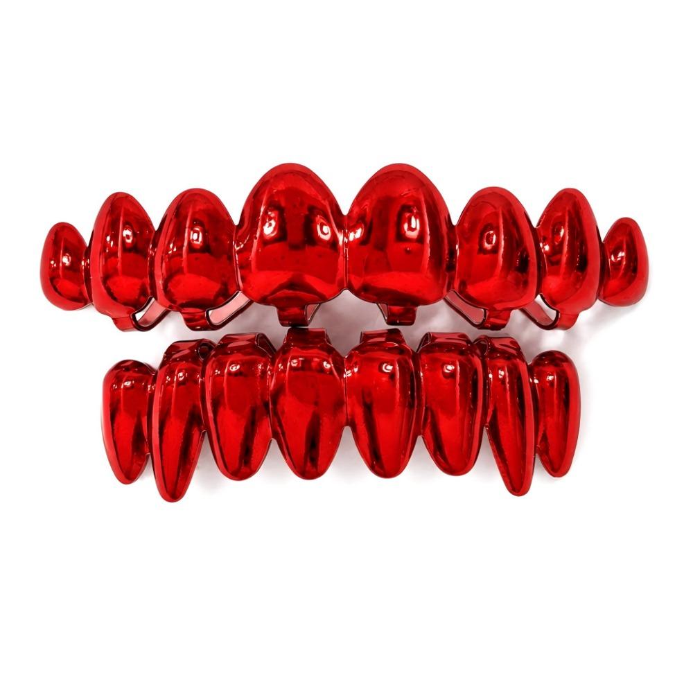 2 piezas/juego Ecológico Dientes de Cobre Grillz Caps Antideslizante Dientes Joyería Eventos