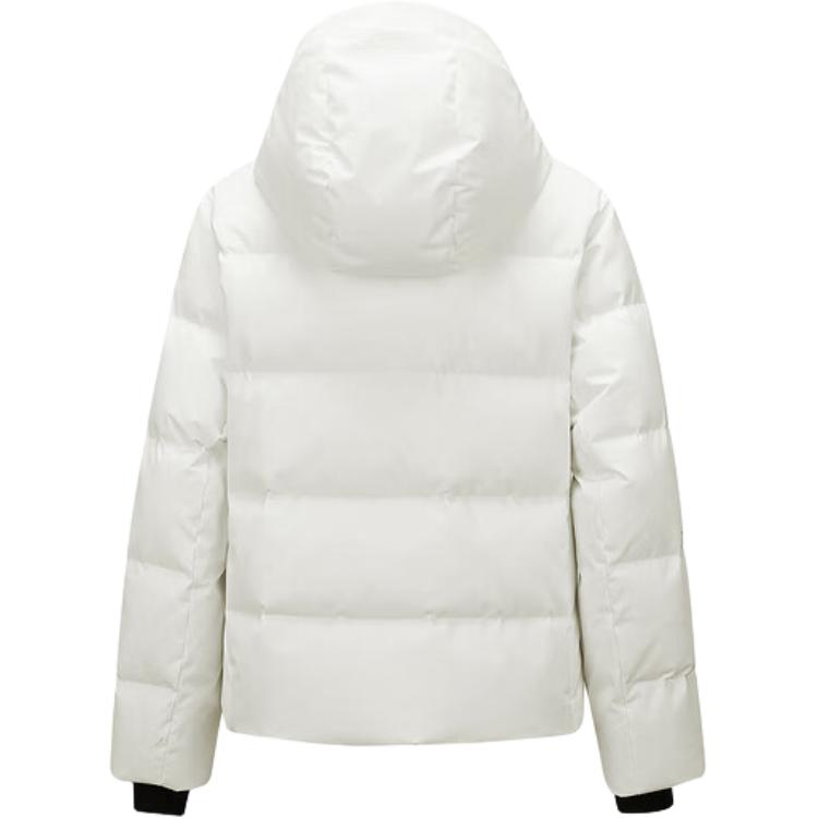 Skechers Basic Sports Series Solid Color Comfortable Fashion Down Jacket Women Outerwear Bright-White P424W073-0019