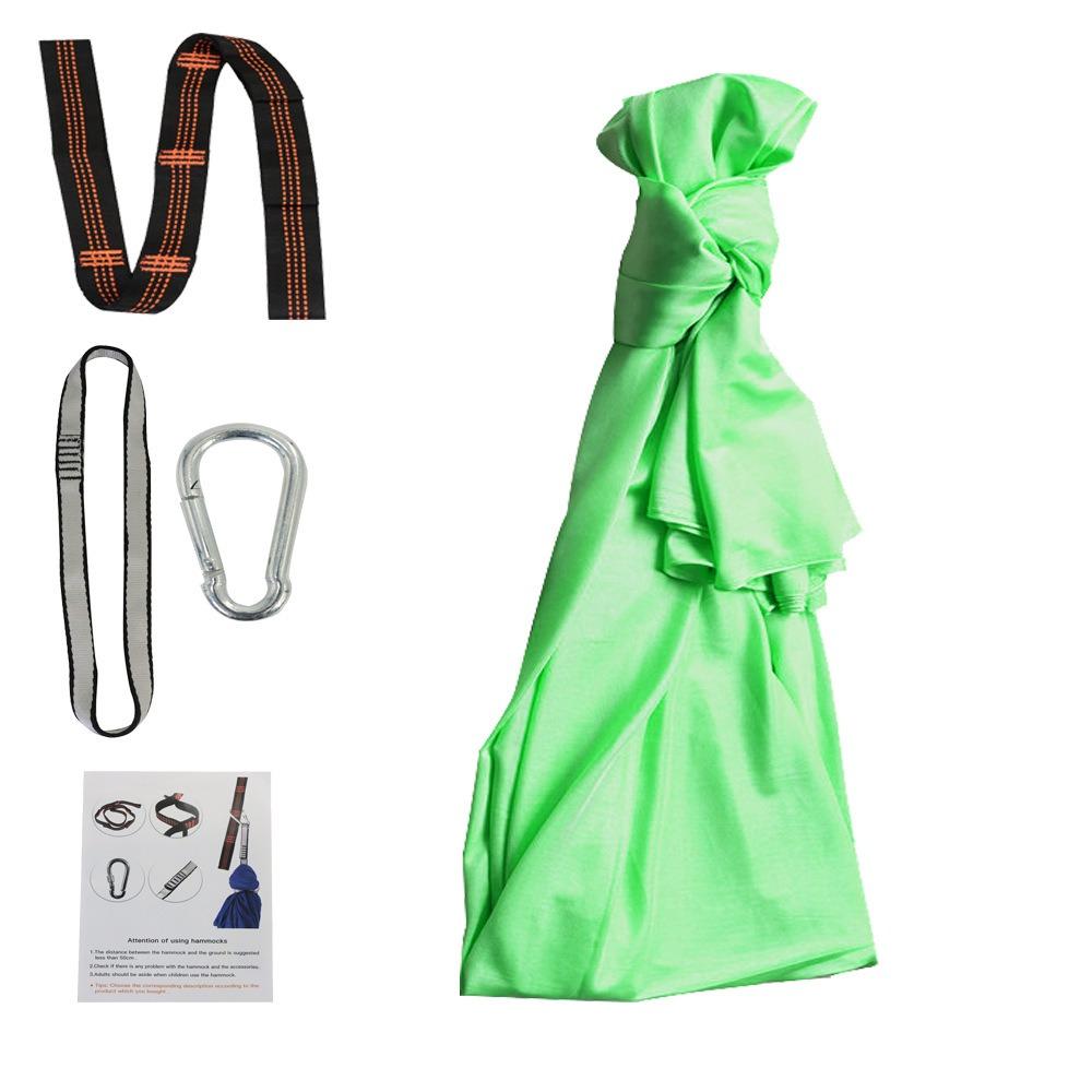 

150x280cm Full set Kids Home Hanging Swing Seat Yoga Fitness Hammock Nylon Elastic Therapy Cuddle Wrap Aerial Yoga Equipment зелёный