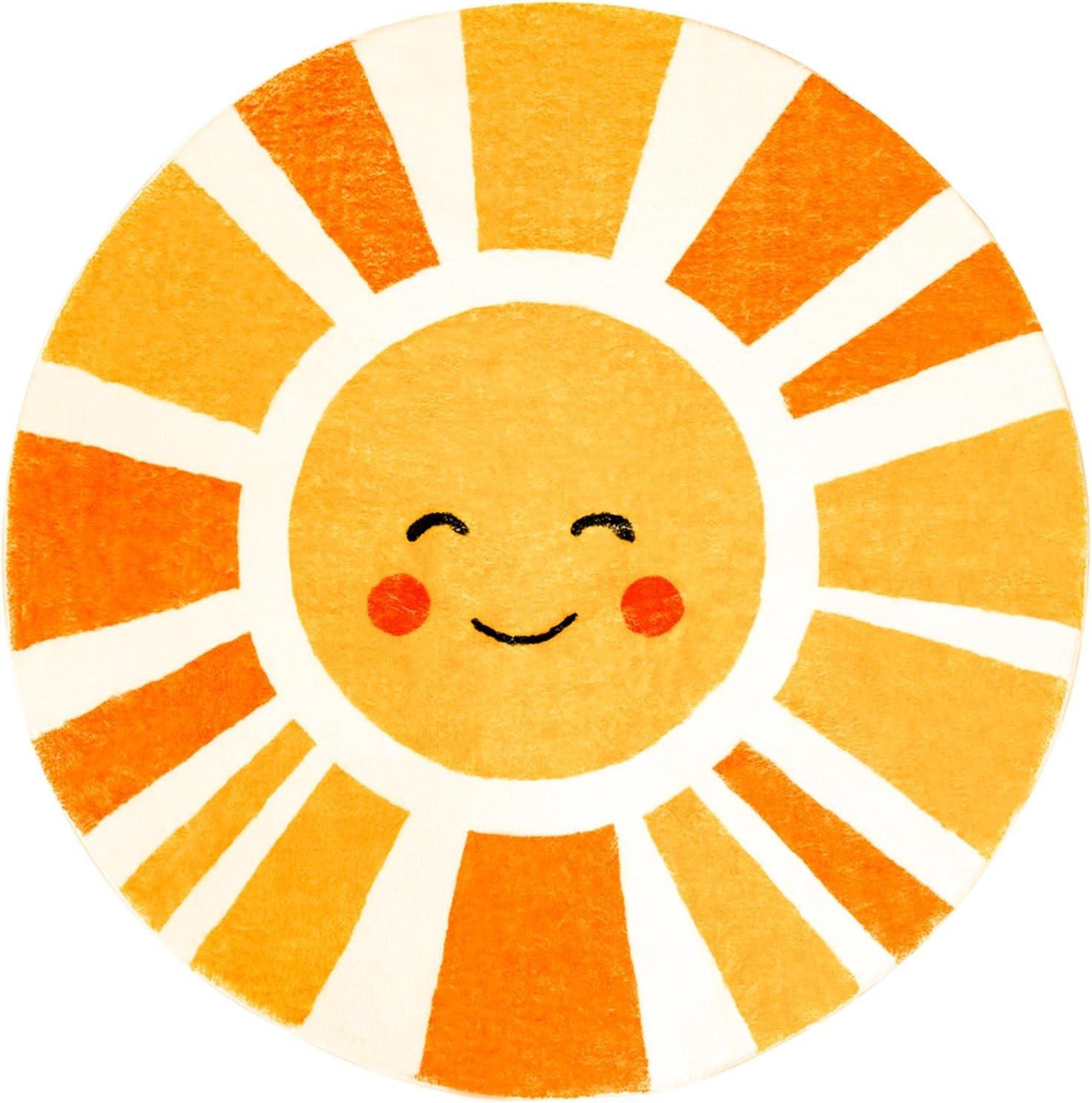 

Ковер для гостиной Бохо Солнце Игровой коврик Круглый Прикроватный мягкий коврик Кабинет Гардеробная Зона отдыха Ковры Alfombra Diameter 80cm