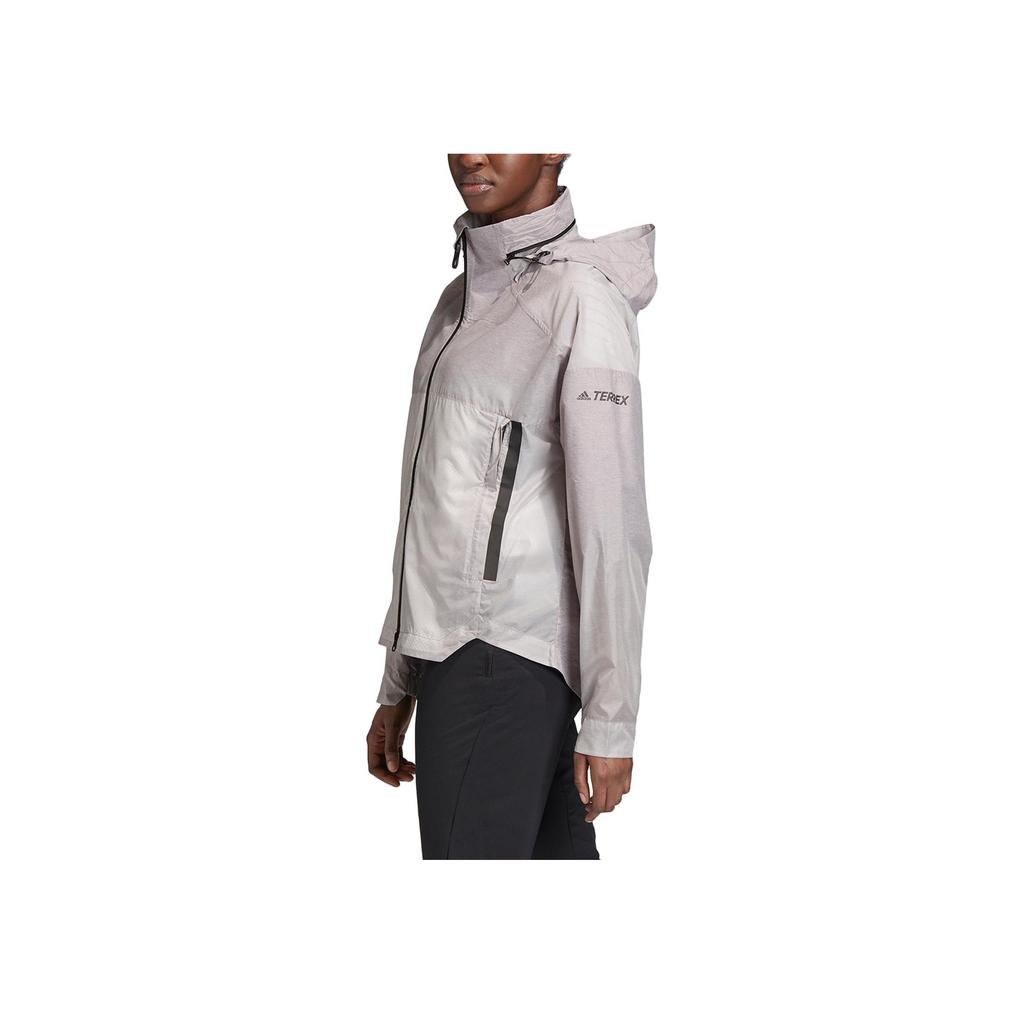 adidas Color Block Casual Sports Detachable Hooded Long Sleeve Jacket Women Jacket Light-Pink FS7543