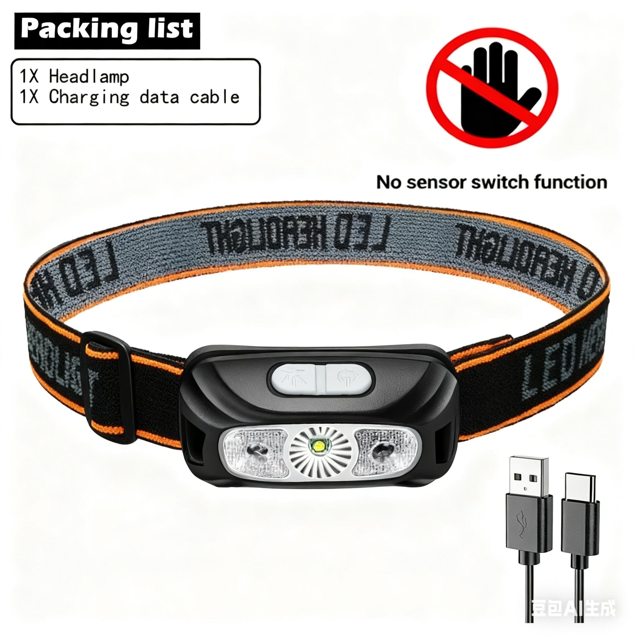 

Mini LED Headlamp Portable COB Headlight 3 Light Modes Camping Head Torch Outdoor Emergency Lamp Night Working Fishing Lantern