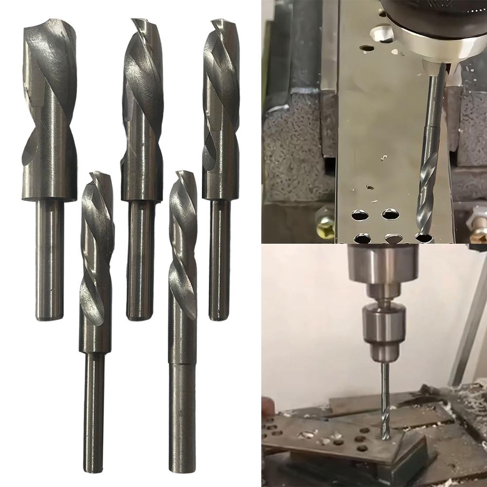 5PCS HSS Round Shank Drill Bits 135mm Length for For Metal Wood and Plastic Engineered for Enhanced Durability