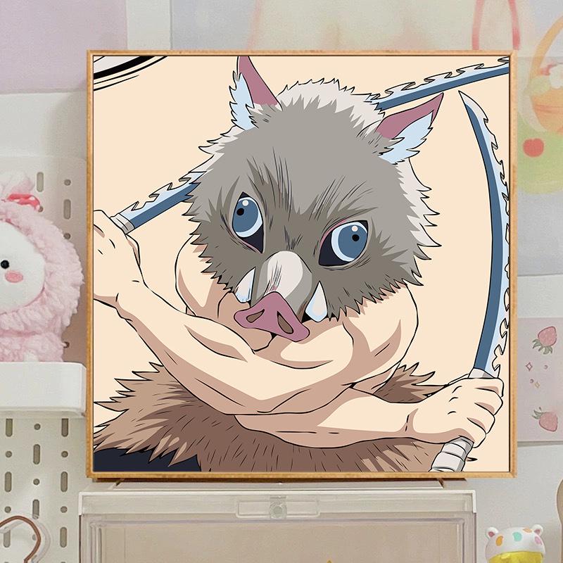 Kit Pittura ad Olio Digitale Anime Demon Slayer Fai da Te per Bambini